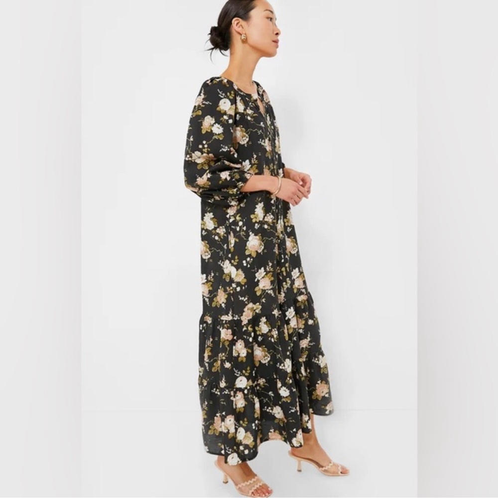 Tuckernuck Black Floral Long Sleeve Dress - Size M - NWT - Picture 8 of 11